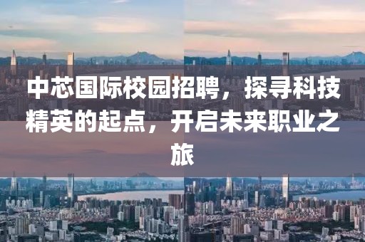 中芯国际校园招聘，探寻科技精英的起点，开启未来职业之旅